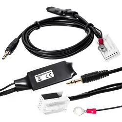AUX IN Interface Adapter Kabel - AV-Eingangsadapter für Fahrzeuge, ermöglicht den Anschluss externer Audioquellen wie Smartphone oder Tablet mit integrierter Elektronik für CD-Wechsler Simulation.