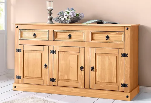 Home affaire Sideboard Mexiko – Massivholz Kommode aus Kiefernholz, 151 cm breit