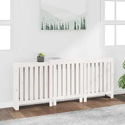 vidaXL Heizkörperverkleidung Weiß 210x21x85 cm aus massivem Kiefernholz - Zubehör für Möbel: Stilvolle Heizkörperverkleidung aus massivem Kiefernholz mit praktischem Lamellen-Design und zusätzlicher Ablagefläche für Dekoration.