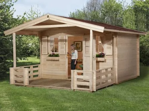 weka Weekendhaus 138 B Gr.2, 45 mm - Ideal für Ihre Freizeit - Gartenhaus aus 45 mm massivem Holz, perfekt für Freizeitaktivitäten und als zusätzlicher Stauraum im Garten.