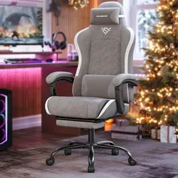 SONGMICS Ergonomischer Gaming-Stuhl - Grau - Ergonomischer Gaming-Stuhl mit verstellbarer Rückenlehne und komfortablem Sitzkissen. Hochwertige Materialien sorgen für eine einfache Reinigung und atmungsaktives Sitzen. Ideal für lange Gaming-Sessions!