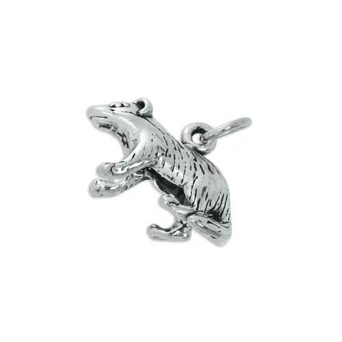 TheCharmWorks Sterling-Silber 3D Dachs Charm Anhänger | Sterling Silver Badger
