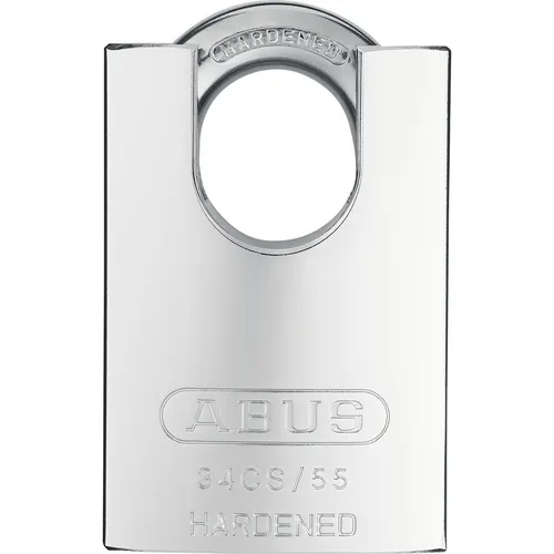 ABUS Vorhangschloss 34CS/55 Platinum - Hochsicherheitsverschluss - Vorhängeschloss aus gehärtetem Stahl, ideal für hohe Diebstahlrisiken. Robuster Bügelschutz und Präzisions-Stift-Zylinder für maximale Sicherheit.