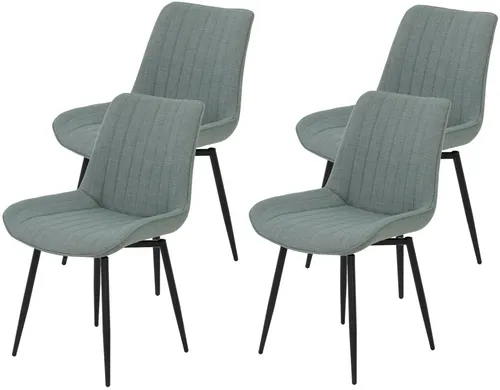 HELA Drehstuhl BERGEN (Set, 4 St), 360° drehbar, XL-Sitzbreite, Salbei