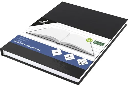 kangaro Notizbuch DIN A5 80 Blatt liniert schwarz