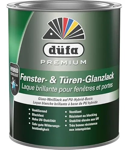düfa Premium Fenster- & Türen-Glanzlack 750 ml Weiß – Hochwertiger Türenlack für Innen und Außen