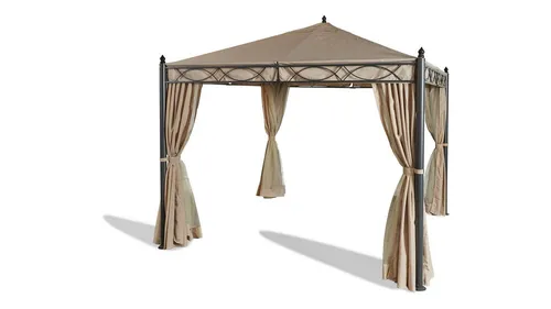 GRASEKAMP Garten-Pavillon ROM 3x3m - Gartenlauben für unvergessliche Gartenpartys. Inklusive 8 Seitenwänden, wasserabweisendem Dach und Moskitonetz für optimalen Schutz.