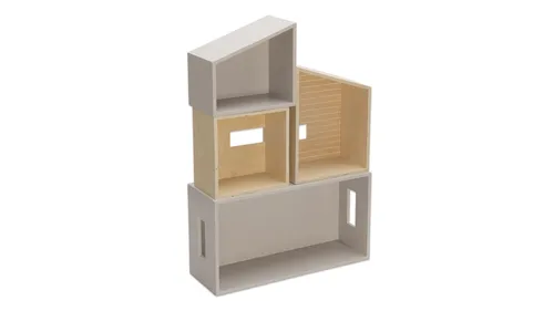 Betzold Modulares Puppenhaus, 4-teilig - Ausstattung für Minipuppenhäuser – Kreatives Bauhaus-Puppenhaus fördert die Fantasie und sozialen Fähigkeiten von Kindern ab 3 Jahren, leicht transportierbar und individuell gestaltbar.