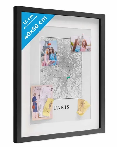 PHOTOLINI 3D-Bilderrahmen mit Passepartout - Einzelrahmen für Objekte bis 1,5 cm Tiefe, ideal für kreative Bastelprojekte und zur stilvollen Präsentation von Erinnerungsstücken.