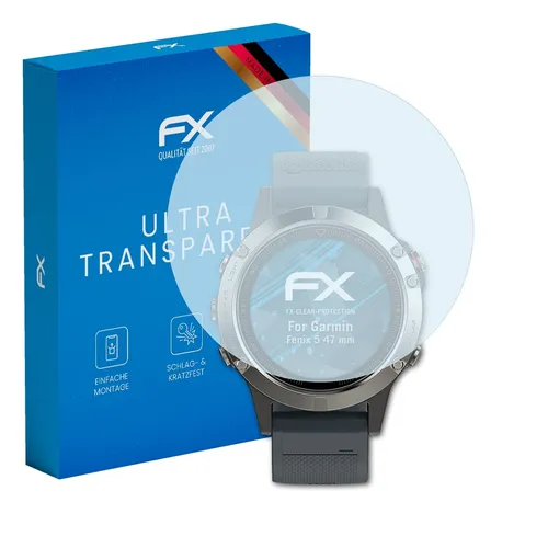 atFoliX 3x Displayschutzfolie für Garmin Fenix 5 47 mm Schutzfolie klar Folie