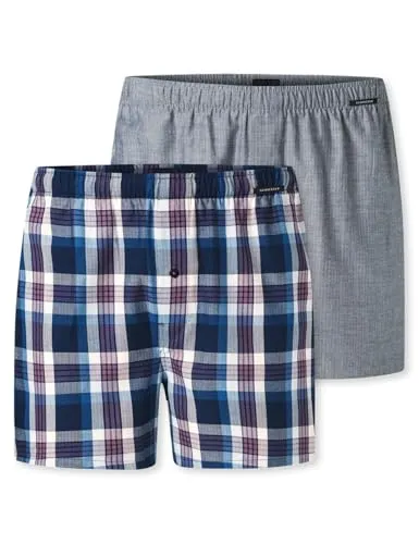 Schiesser Herren 2 Pack Baumwolle Webboxer, Sortiert 3_183215 - Herren-Boxershorts aus 100% Baumwolle, bequem und atmungsaktiv, ideal für den täglichen Gebrauch.