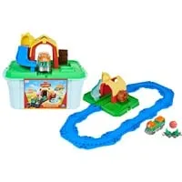Mighty Express Farmbahnhof Spielset - 11-teiliges Gleisset mit Push-and-Go Zug - Spielfigur Spielsets mit Bauernhof-Thema, ideal für Vorschulkinder, fördert kreatives Spielen und Motorik durch interaktive Elemente und den beliebten Push-and-Go Zug Farm-Frieda.