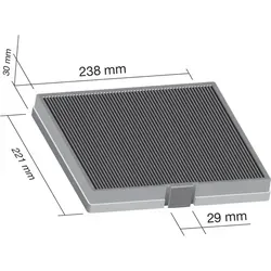 Bauknecht 481281719203 ORIGINAL Kohlefilter - Dunstabzugshaubenfilter, eckiger Aktivkohlefilter 241x225mm zur effektiven Geruchsreduzierung und passend für verschiedene Modelle wie Electrolux.