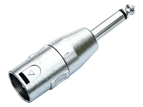 deetech XMKM-2 - Adapter XLR male auf 6,3mm Klinkenstecker, mono, silber
