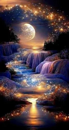 Picmondoo Diamond Painting – 65x120 cm, Mit quadratischen Harzsteinen, AB-Steinen, Strassfarben & Metallicfarben – DIY-Kunstwerk für Erwachsene & Kinder (Wonderful landscape)