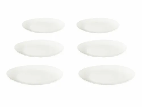 Buchensee Dessertteller / Kuchenteller, 6 Essteller 21cm in weiß aus Porzellan