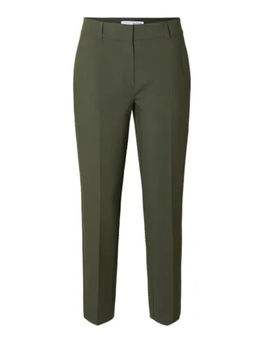 SELECTED FEMME Slfrita-Ria Mw Crop Pant Mel Noos - Elegante schwarze Hose für Damen, mit modernem verkürztem Schnitt und stilvollen Details, perfekt für jeden Anlass.