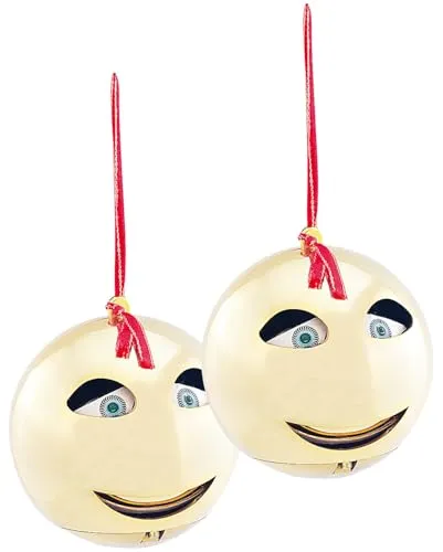 infactory Weihnachtsmann Kugeln: 2er-Set singende und sprechende Weihnachtsbaumkugeln, Ø 10 cm (Dekorations Kugeln Weihnachten, Sprechende Weihnachtskugeln, Ball)
