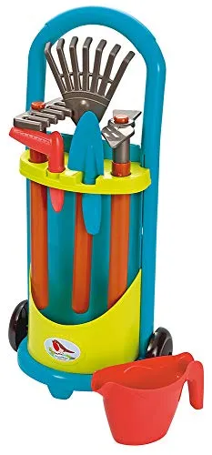 Simba Dickie Gartengeräte rot/grün One Size - Gartengeräte für Kinder, ideal für kleine Gärtner ab 18 Monaten mit einem praktischen Wagen und 6 wichtigen Zubehörteilen für spielerisches Gärtnern.