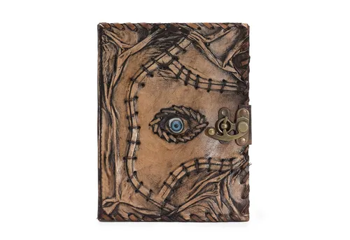 Handgefertigtes Leder Notizbuch – 160 Seiten, ungeschnittener Rand - Notiz- & Tagebücher: Hochwertiges handgemachtes Notizbuch mit 160 Seiten handgeschöpftem Papier, ideal für kreative Skizzen und Gedanken.