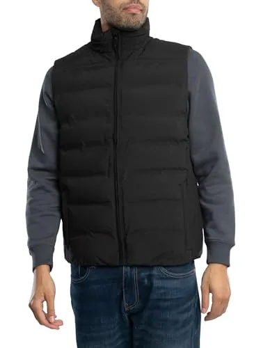 !Solid SDMilas Herren Weste Steppweste Outdoor-Weste mit Stehkragen Kinnschutz Reißverschlusstaschen Regular fit, Größe:XXL, Farbe:True Black (194008)