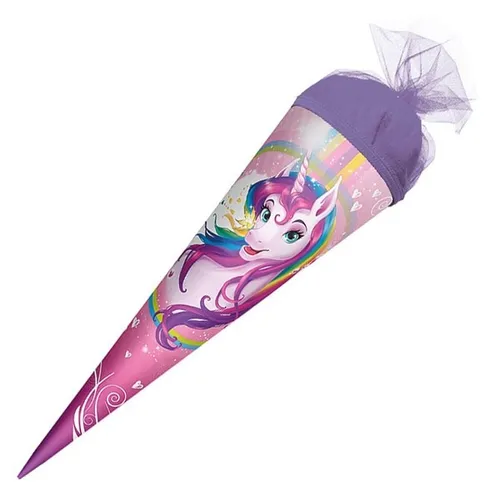 ROTH - SCHULTÜTE - EINHORNPORTRAIT MIT TÜLLVERSCHLUSS RUND 35 CM NEU OVP
