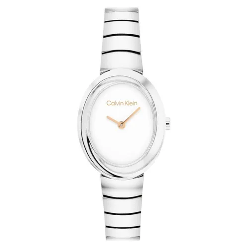 Calvin Klein 25100149 – Damenuhr 19 mm mit Quarz-Uhrwerk - Elegante Damenuhr mit 12-Stunden-Zifferblatt und Edelstahlarmband. Wasserdicht bis 30 m, ideal für den täglichen Einsatz. Inklusive Originalverpackung und 2 Jahren Garantie.
