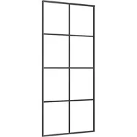 vidaXL Schiebetür Schwarz 90x205 cm aus ESG-Glas und Aluminium - Moderne Zimmertür aus hochwertigem ESG-Glas und Aluminium, ideal für elegante Raumtrennungen und platzsparende Lösungen.