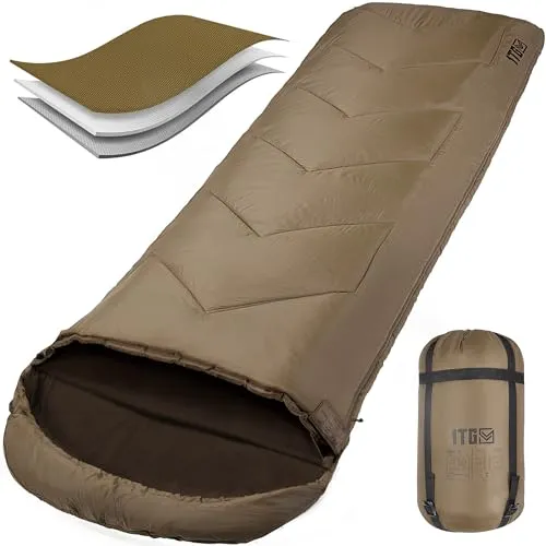 1TG Tactical Schlafsack 3 Jahreszeiten - Deckenschlafsack für Camping, Reisen, Wandern und Outdoor-Aktivitäten -Ideal für Erwachsene und Kinder - 220 x 84 cm
