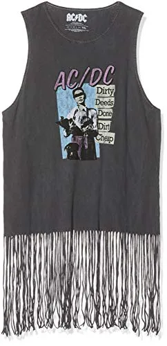 ACDC Damen Ac/dc Dirty Deeds Done Dirt Cheap (Tassels) T-Shirt, Grau (Grey Grey), 38 (Herstellergröße: Large)