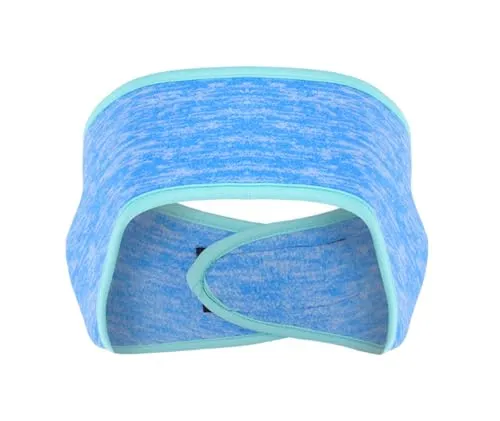 axy Stirnband Ohrenschutz für Damen und Herren mit Klettverschluss - Winter/Frühling/Herbst Sport Haarband Elastisch Ohrenwärmer Kopfband für Jogging Laufen Wandern Fahrrad OHR2 (Blau-meliert)