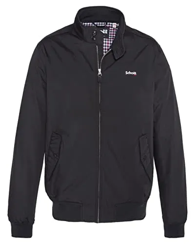 Schott Nyc Herren Cabl1220 Jacke, Schwarz (Black Black) - Übergangsjacke - Funktionsjacken für Herren mit gesticktem Brustlogo, 2 Seitentaschen & 2 Innentaschen, ideal für die Übergangszeit und bequem bei Maschinenwäsche.