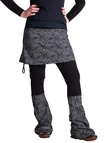 Vishes Rock-Schlag-Hosen Kombination - Lange Größe Schwarz 44-46 - Röcke für Damen - Bequeme Hosen/Rock Kombination mit dehnbarem Bund, ideal für Frühjahr bis Herbst, aus Jersey-Baumwolle und mit praktischen Hosentaschen.