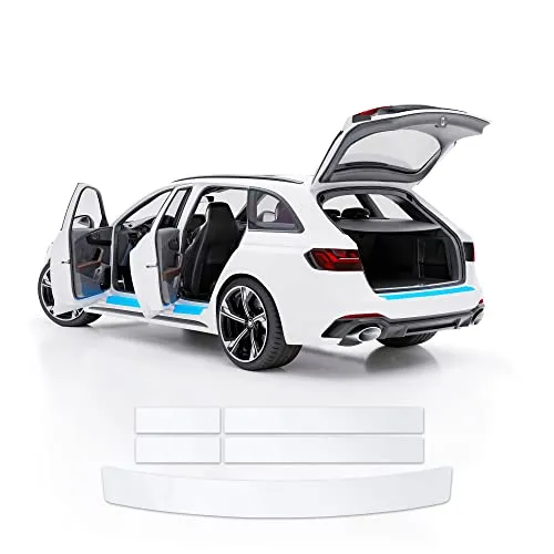 Blackshell® Basic Lackschutz Set kompatibel mit BMW 3er Touring (Kombi) | Typ E91 | Bj. 2005-2013 Transparent - passgenauer Ladekantenschutz, Einstiegsleisten inkl. Profi Rakel