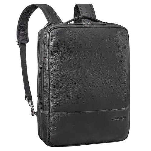 STILORD 'Dash' 2 in 1 Rucksack Leder XL - Multifunktionale Laptoptasche - Rucksäcke mit Stil: 'Dash' bietet Platz für Laptops bis 16,4 Zoll und überzeugt mit Anti-Diebstahl-Fach. Stilvoll umwandelbar von Rucksack zu Umhängetasche, ideal für Beruf und Freizeit.