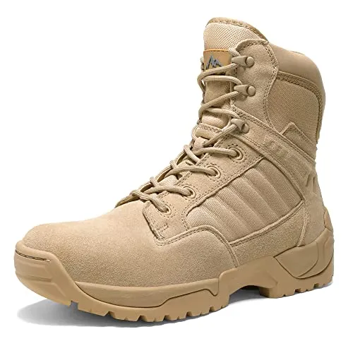 Produktbild NORTIV 8 Herren Security Tactical Einsatzstiefel – Militär Boots mit Reißverschluss, Größe 46, Sand