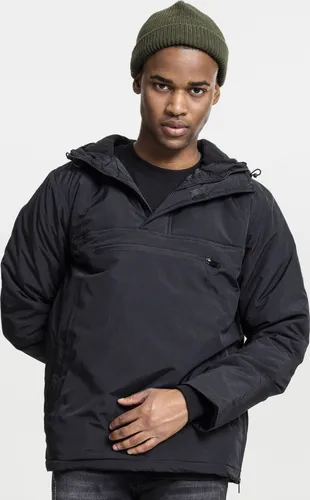 Urban Classics TB1443 Padded Pull Over Jacket - Schwarz - Größe S - Funktionsjacke für Herren mit wärmendem Fleece-Futter, ideal für kalte Übergangszeiten. Der Windbreaker bietet hohen Tragekomfort und praktische Taschen für Wertsachen.