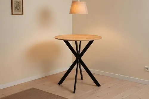 Esszimmertisch Kahlo | Ø 80 cm | Eiche | Metallgestell