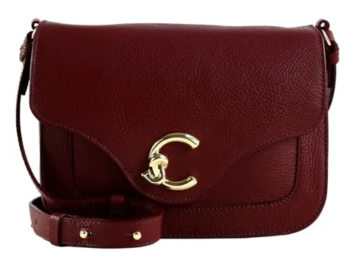 COCCINELLE C-Me Crossbody Bag Umhängetasche Ribes beere - Elegante Umhängetasche für Damen aus hochwertigem Rindsleder. Mit verstellbarem Schulterriemen und praktischem Überschlagverschluss ist sie der perfekte Begleiter für die Freizeit.