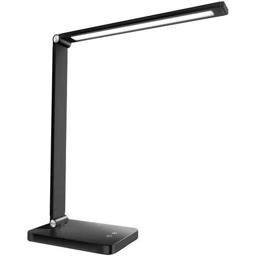 TecTake Schreibtischlampe Novaly, LED, dimmbar, klappbar, 5W - schwarz - Schreibtischlampe mit intuitivem Touchpanel, 3 Helligkeitsstufen und 5 Farbtemperaturen. Flexibel neigbar und klappbar, ideal für konzentriertes Arbeiten und gemütliche Abende.