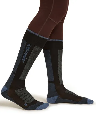 Icebreaker Women Merino Ski+ Medium OTC Socken - Black/Dawn/Graphite (S (35-37)) - Hochwertige Merino Skistrümpfe für Piste und Backcountry mit atmungsaktiven Ventilationszonen und anatomischem Stützsystem für optimalen Komfort und Unterstützung.