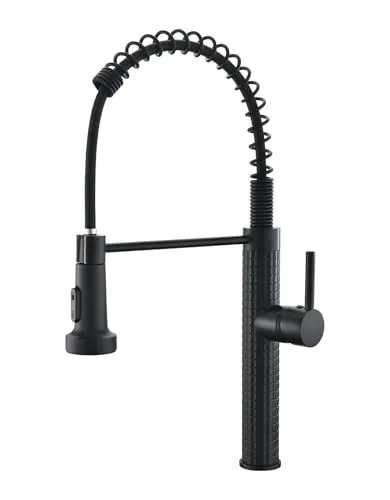 AIMADI Wasserhahn Küche Ausziehbar Küchenarmatur Einhebel-Mischer mit 360° Drehfunktion Armatur Küche Spültischarmatur Schwarz