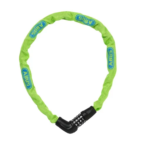 ABUS Uni Fahrradschloss 75 cm - Grün (Lime) - Fahrradschloss mit flexiblem Zahlencode und ABUS-Sicherheitslevel 4, ideal für günstige Zweiräder. Robuste 5 mm Stahlkette mit Textilschlauch schützt vor Lackschäden.