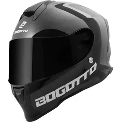 Bogotto H151 Solid Helm, schwarz, Größe S für Männer - Robuster Motorradhelm mit kratzfestem Visier und herausnehmbarem Innenfutter. Ideal für Komfort und Sicherheit auf jeder Fahrt.