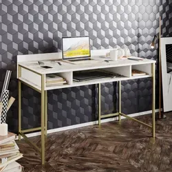 Skye Decor Tümata Couchtisch in Gold und Weiß - Zubehör für Möbel – Stilvoller Beistelltisch aus 100% melaminbeschichteter Partikelplatte mit zusätzlichem Stauraum und elegantem Design, perfekt für Ihr Zuhause.