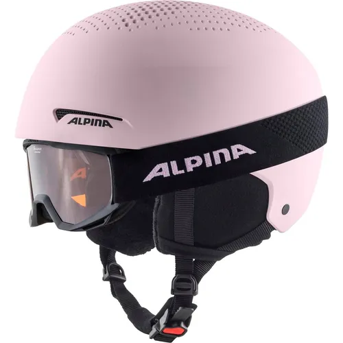 Alpina ZUPO Set (+Piney) - Hochwertiges Skibrille & Skihelm Set für Erwachsene - Skihelme mit abnehmbaren Ohrenpolstern und innovativem Belüftungssystem für optimalen Komfort und Sicherheit, ideal für Skifahrer, die Wert auf Stil und Schutz legen.