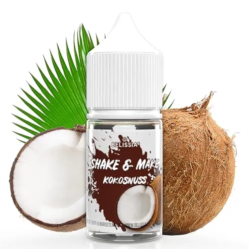 Belissia Shake and Make Kokosnuss - 30ml hochdosiertes Lebensmittelaroma - zum Nachfüllen - Für Backen, Speisen, Getränke, Shakes, DIY & Raumduft - Vegan & ohne Zusatzstoffe