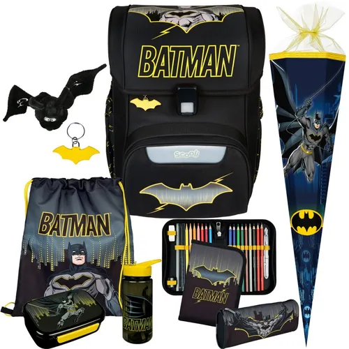 Scooli Batman-EasyStart Schulranzen-Set 9tlg. mit Schultüte