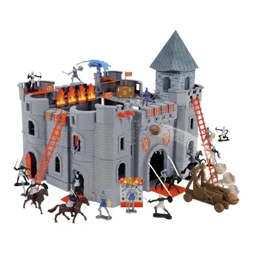 STARLUX 404002 Le Château Noir - Authentische Ritterburg mit 21 Figuren, perfektes Spielzeug für epische Abenteuer und kreative Geschichten