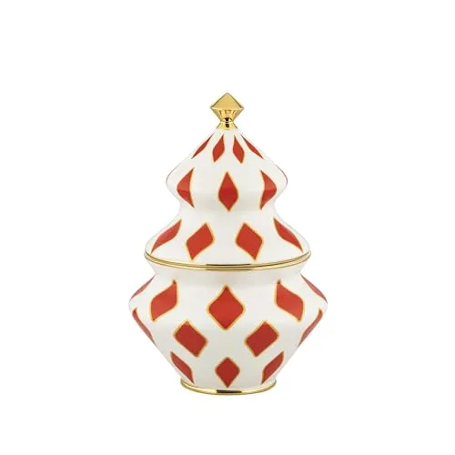 Alessi Frischhaltedose DELIGHT - Porzellan Bonboniere - Vorratsdose aus handdekoriertem Porzellan, Höhe 22 cm, ideal für stilvolle Aufbewahrung und als dekoratives Element in jedem Zuhause.